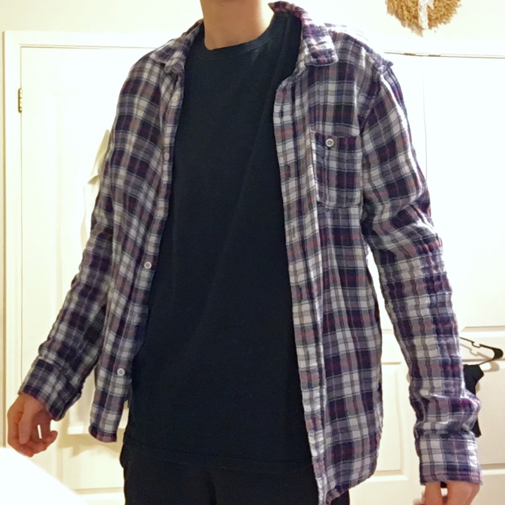 FLANNEL Red White Navy Skater Button Down